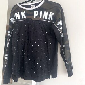 VS PINK Bling Camo Oversized Tee